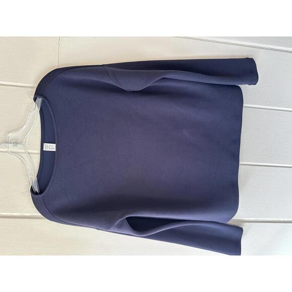 Spanx Air Essentials Crewneck Long Sleeve Top in Timeless Navy Size XS - Picture 3 of 7